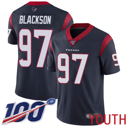 Houston Texans Limited Navy Blue Youth Angelo Blackson Home Jersey NFL Football #97 100th Season Vapor Untouchable